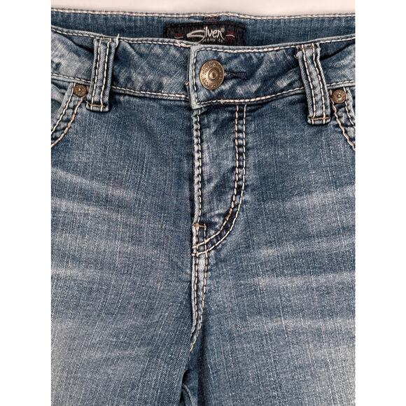 Silver Jeans Shorts Women Sam Size 29 4.5" Inseam Western Modest Denim Cowgirl - Picture 3 of 9